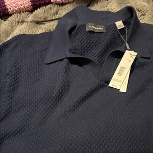 Tahari Men's Deep Blue Textured Shirt